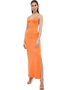 Guess Ramsha Maxi Καλοκαιρινό Καθημερινό Φόρεμα Πορτοκαλί W3GK65KBPZ0-A30N
