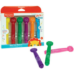 Fisher-Price Lion Μαρκαδόροι για Μωρά Σετ 6 Χρώματα