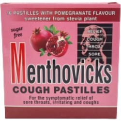 Menthovicks Παστίλιες Λαιμού Γεύση Ρόδι 16τμχ