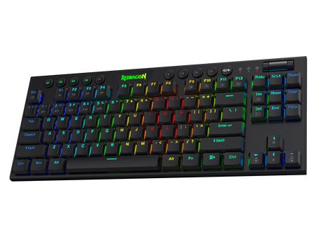 Redragon Horus K621 Black Ασύρματο Μηχανικό Gaming Πληκτρολόγιο TenKeyLess με Custom Red Διακόπτες RGB