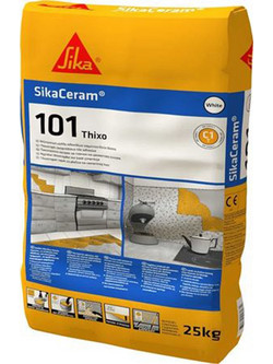 Sika Sikaceram 101 Thixo Κόλλα Πλακιδίων Λευκή 25kg