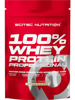 Scitec Nutrition 100% Whey Professional Vanilla Πρωτεΐνη Ορού Γάλακτος Γράμμωσης Χωρίς Γλουτένη 1kg