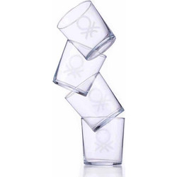 Benetton Σετ Ποτήρια Νερού Γυάλινα White 350ml 4τμχ