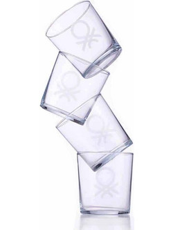 Benetton Σετ Ποτήρια Νερού Γυάλινα White 350ml 4τμχ