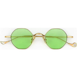 Eyepetizer Woody C41 Γυναικεία Γυαλιά Ηλίου Στρογγυλά Μεταλλικά Χρυσά με Πράσινο Polarized Φακό