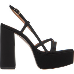 Envie Shoes Γυναικεία Πέδιλα Μαύρα με Χοντρό Ψηλό Τακούνι και Φιάπα E02-17111-34