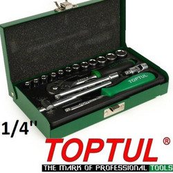 TOPTUL GCAD1702 μεταλλική κασετινα με καρυδακια και καστάνια 1/4''