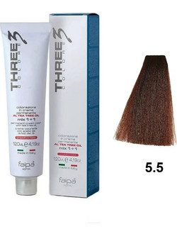 Faipa Three Color 5.5 Καστανό Ανοιχτό Ακαζού Μόνιμη Βαφή Μαλλιών 120ml