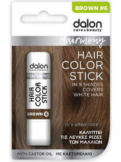 Dalon Color Hair Stick 6 Καστανό Κραγιόν Μαλλιών 4.5gr