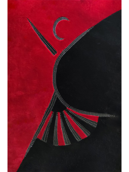 Χαλί 170x240cm γούνα προβάτου κόκκινο + μαύρο Joli Balerina