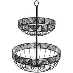 Φρουτιέρα 2 Θέσεων 07.154289 Φ42cm Black Μέταλλο