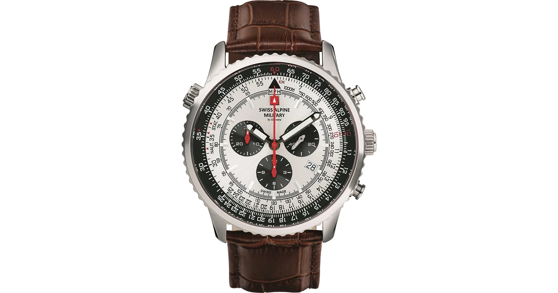 Swiss Alpine Military 7078.9532 Chronograph Mens Watch 45mm 10ATM