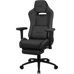 Aerocool ROYALASHBK Καρέκλα Gaming Υφασμάτινη με Ρυθμιζόμενα Μπράτσα και Υποπόδιο Μαύρη AEROROYAL-ASH-BLACK