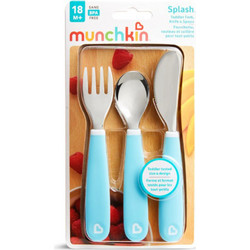 Munchkin Splash Σετ Παιδικά Μαχαιροπίρουνα 18m+ Μπλε 3τμχ