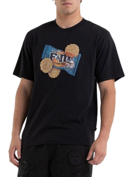 Μπλούζα Κοντομάνικη Franklin & Marshall Front Logo Print JM3220.000.1012P01-980-Black Ανδρικό