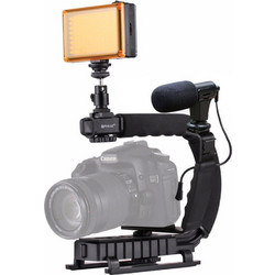 Σταθεροποιητής Κάμερας Χειρός Steadycam U-Grip Σχήματος C με Φωτισμό LED Puluz PKT3013