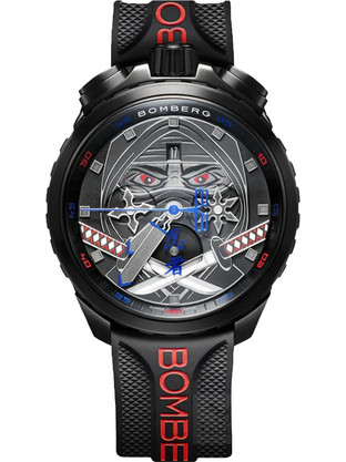 Bomberg BOLT-68 Ανδρικό Ρολόι Χρονογράφος με Μαύρο Καουτσούκ Λουράκι BS45CHPBA.069-1.12