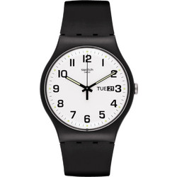 Swatch Γυναικείο Ρολόι με Μαύρο Καουτσούκ Λουράκι SO29B703
