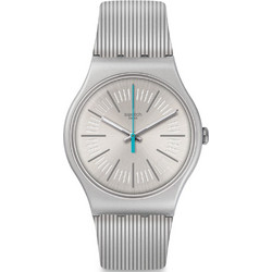 Swatch Metaline Ανδρικό Ρολόι με Ασημί Καουτσούκ Λουράκι SUOM114
