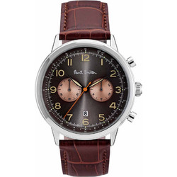 Paul Smith Precision Ανδρικό Ρολόι Χρονογράφος με Καφέ Δερμάτινο Λουράκι P10013