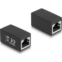 DELOCK σύνδεσμος RJ45 88003, θηλυκό σε θηλυκό, Cat.6, μαύρος