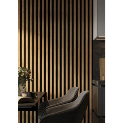 PS PANEL Με 3D Πηχάκια F4 Piano 12/122/2900mm Nat.Oak/Black