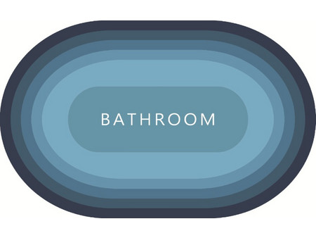 Πατάκι Μπάνιου Μπλε Bathroom Οβάλ αντιολισθητικό συνθετικό 040x060cm BBL-07