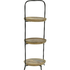 Inart Ξύλινη Εταζέρα 3 Ορόφων Μπεζ O22xY60cm