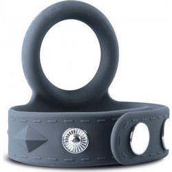 Boners Cock & Ball Strap SM Ρυθμιζόμενο Ελαστικό Δαχτυλίδι Πέους & Όρχεων Σιλικόνης 4.5cm Γκρι
