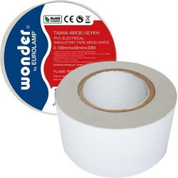 Ταινία μονωτική 48x20mm σε λευκό χρώμα PVC αυτοσβενόμενη - 147-34032