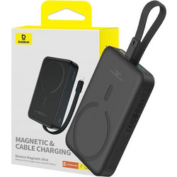 Baseus Magnetic Mini Wireless Magsafe Power Bank 10000mAh 20W με Θύρα USB-C Quick Charge 3.0 & Power Delivery Black