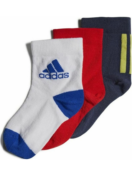 Κάλτσες Αστραγάλου Adidas Multi Κόκκινο Μπλε 3 ζευγάρια Λευκό
