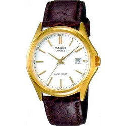 Casio Ανδρικό Ρολόι με Καφέ Δερμάτινο Λουράκι MTP-1183Q-7A