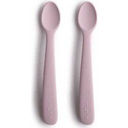 Mushie Σετ Βρεφικά Κουτάλια Σιλικόνης 6m+ Soft Lilac 2τμχ