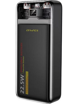 Awei P78K Power Bank 20000mAh 22.5W με 2 Θύρες USB-A & Θύρα USB-C Black