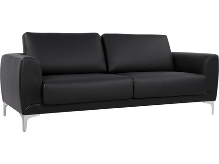 HomeMarkt Kenzie Τριθέσιος Καναπές από Δερματίνη Μαύρος 190x81x81cm HM3121.31