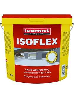 Isomat Isoflex Ελαστομερές Επαλειφόμενο Ακρυλικό Στεγανωτικό Ταράτσας Λευκό 13kg