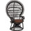 HomeMarkt Royal Peackock Πολυθρόνα Κήπου Rattan Μαύρη HM9342.03