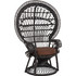 HomeMarkt Royal Peackock Πολυθρόνα Κήπου Rattan Μαύρη HM9342.03