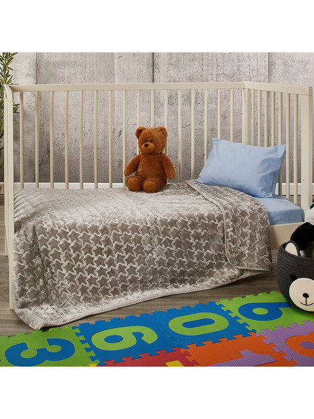 WhiteEgg Κουβέρτα Κούνιας Fleece 110x140 Γκρι