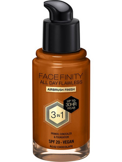 Max Factor Facefinity All Day Flawless 3 In 1 102 Chocolate Liquid Foundation 30ml