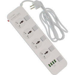 Ldnio Πολύπριζο Ασφαλείας 4 Θέσεων με Διακόπτη, 4 USB και Καλώδιο 2m Λευκό SC4408