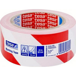 Tesa 60760 Αυτοκόλλητη Ταινία Σήμανσης Κόκκινη/Λευκή Μήκους 33μ. (60760-00092-15)
