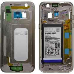Μεσαίο Πλαίσιο Samsung SM-A320F Galaxy A3 (2017) με Μπαταρία και Πλήκτρα On/Off, Έντασης Χρυσαφί Original GH82-13667B
