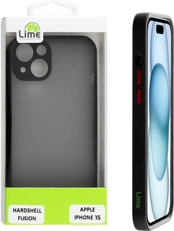 Lime Successories Lime Θηκη Iphone 15 6.1'' Hardshell Fusion Full Camera Protection Black With Red KEYS