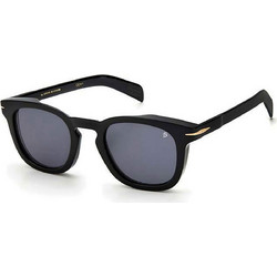 David Beckham DB 7030/S 807/T4 Ανδρικά Γυαλιά Ηλίου Τετράγωνα Κοκάλινα Μαύρα με Γκρι Καθρέπτη Φακό