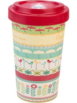 Κούπα Bamboo Fiber 500ml Carpe Diem Red