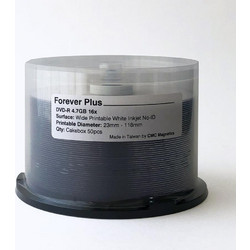 50τεμ. ForEver Plus DVD-R 4.7GB 16x Full Face Printable Cakebox 50 Taiwan Made by CMC Magnetics