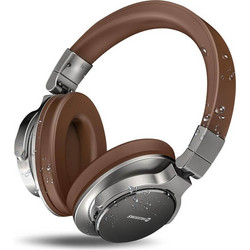 Swissten Jumbo Ενσύρματα & Ασύρματα Bluetooth Ακουστικά Over Ear με Noise Cancelling Καφέ Ασημί