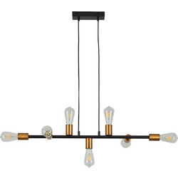 Home Lighting Cody Κρεμαστό Φωτιστικό Οροφής Ράγα Πολύφωτο Μαύρο SE21-AB-85 77-8240